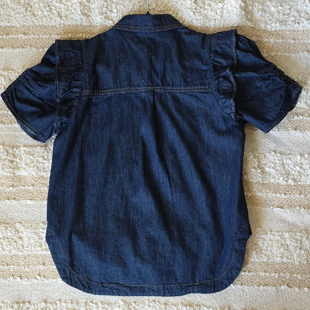 The Ozzi Ruffle-Sleeve Buttondown Shirt by Pilcro Size Small Relaxed - Picture 5 of 13